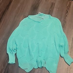 Chic Soul Contempo Ice Sweater, Mint Green